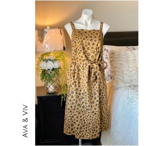 🔴 3/$25 Women’s Plus Size Leopard Print Tank Midi Dress X NWT